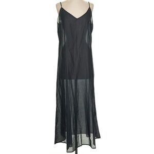 Anaak Gauze Slip Dress Size 2 Medium‎ Black Midi Lagenlook Oversized
